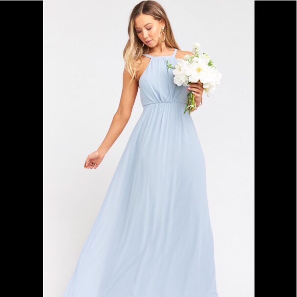 Amanda dress, S Show Me Your Mumu. Steel Blue.